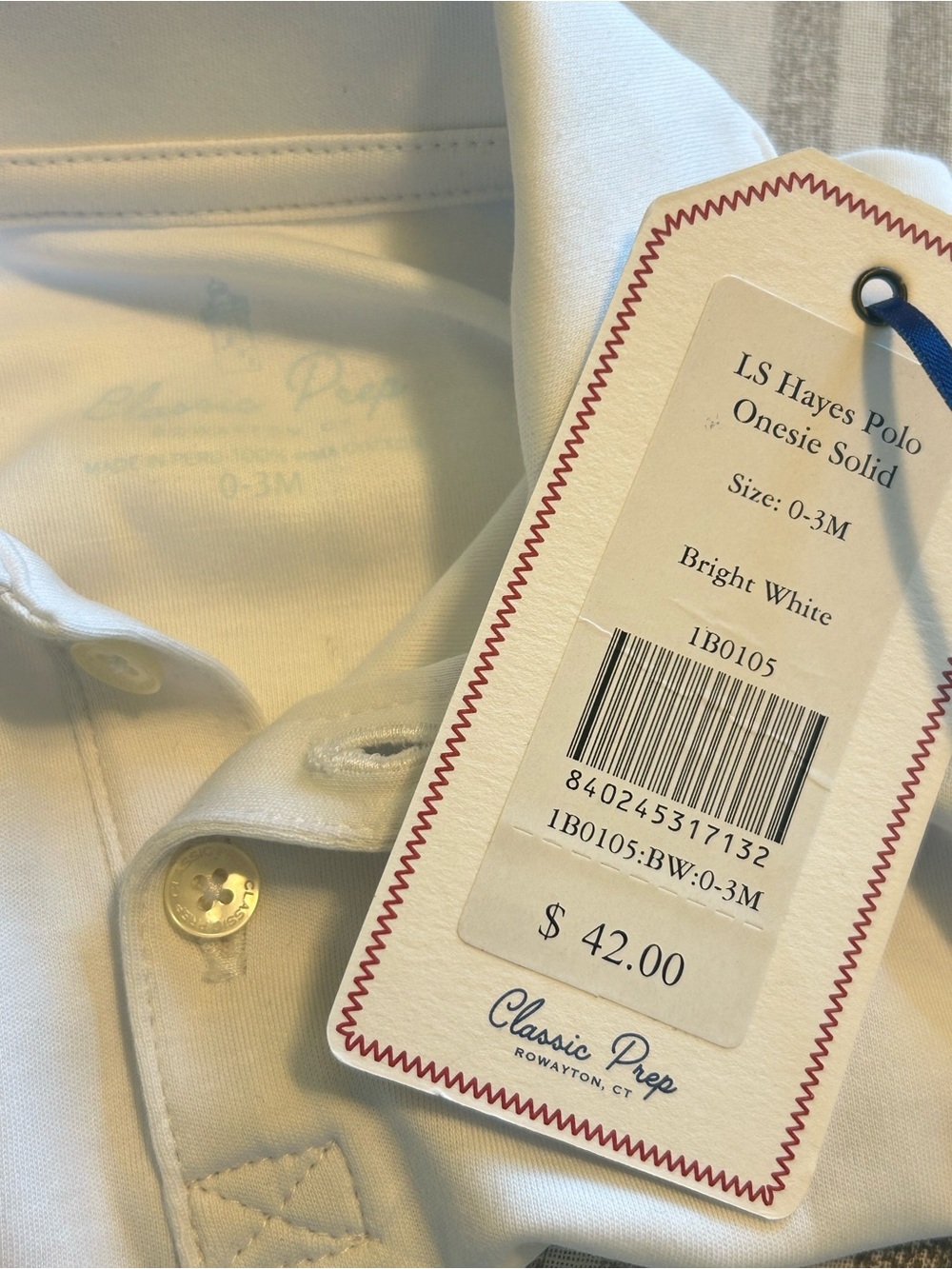 Sz0-3M NWT Classic Prep Polo Onesie - Picture 5 of 6